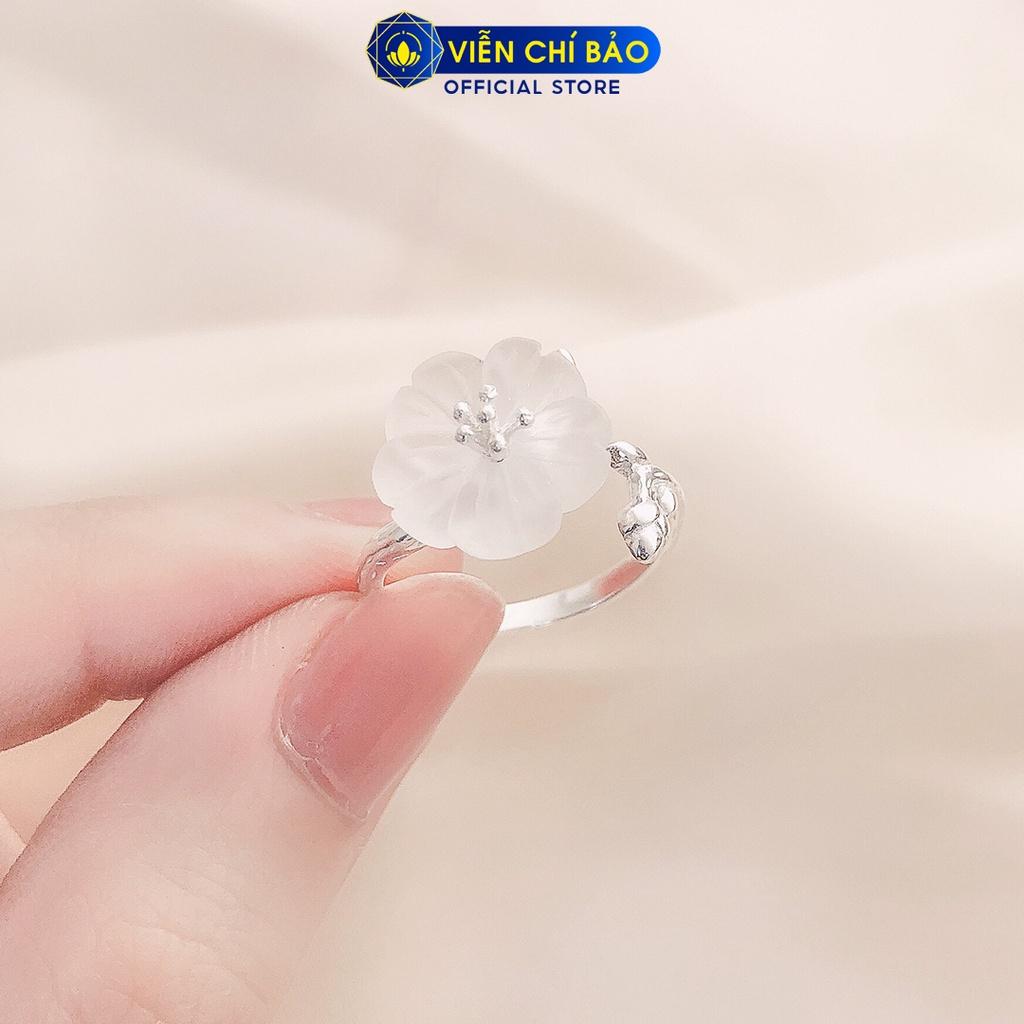 Nhẫn bạc nữ Hoa Mai trắng chất liệu bạc 925 thời trang phụ kiện trang sức nữ thương hiệu Viễn Chí Bảo N000405