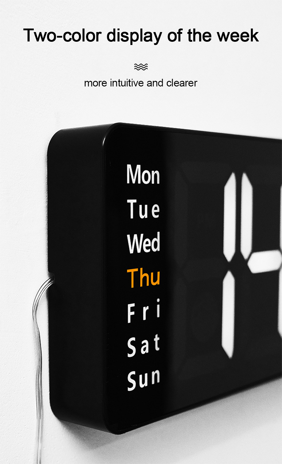 Đồng Hồ Treo Tường Điều Khiển Từ Xa Màn Hình LED Digital Clock