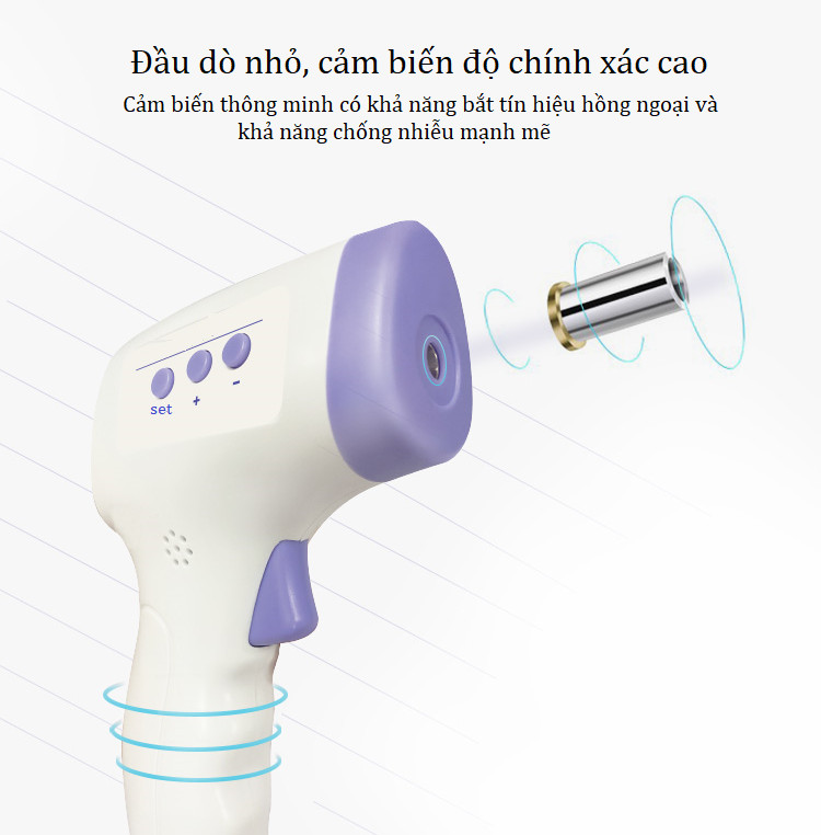 Máy đo nhiệt độ hồng ngoại bằng 1 nút bấm nhanh, chính xác GP300 (Tặng Nhiệt kế mini đo nhiệt độ phòng đa năng- màu ngẫu nhiên)