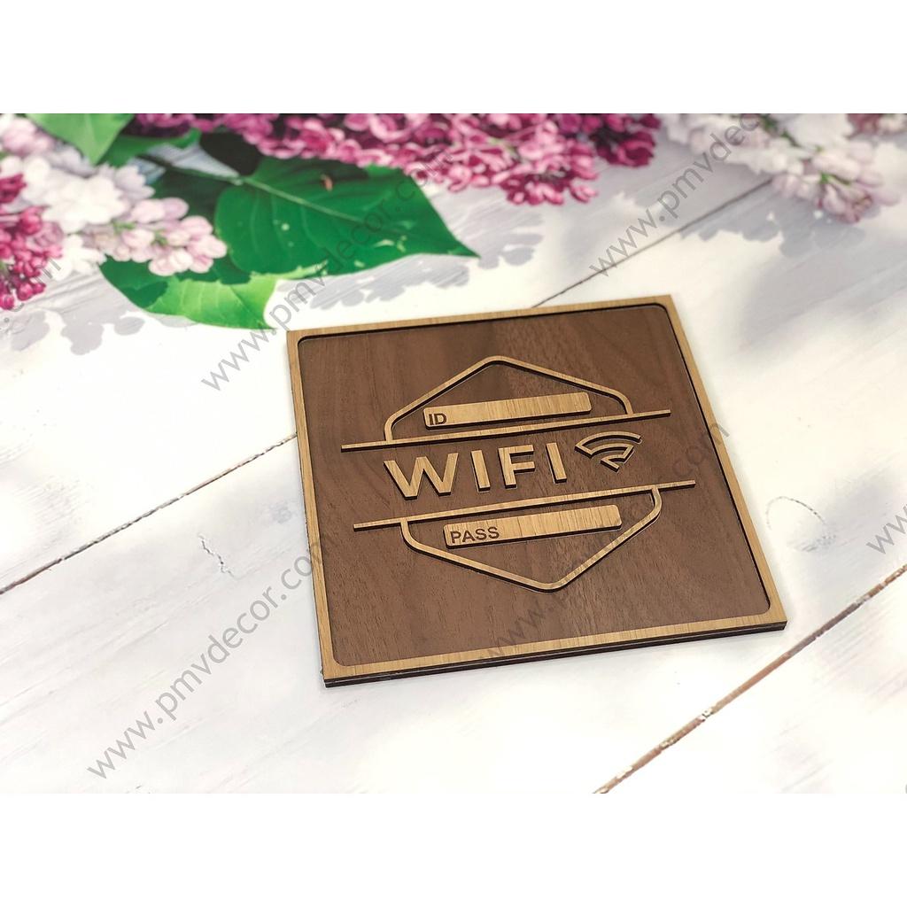 BẢNG HƯỚNG DẪN CHO QUÁN CAFE, NHÀ HÀNG , Bảng gỗ hai màu tương phản. PMV-BGD011
