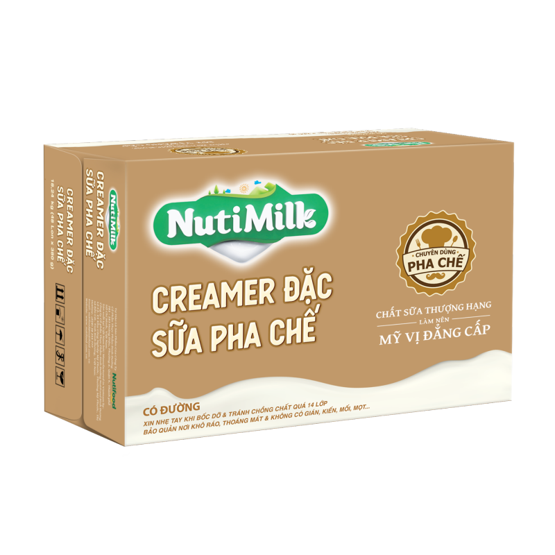Combo 2 Creamer đặc Sữa pha chế có đường Nuti Lon 380g CB2.SDX02TI NUTIFOOD