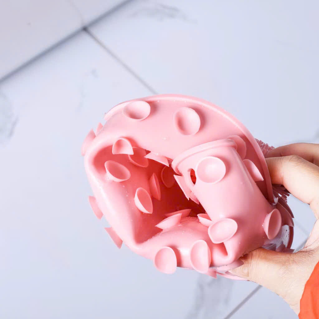 Miếng chà lưng silicon dán tường tế bào chết, tấm chà tạo bọt và massage