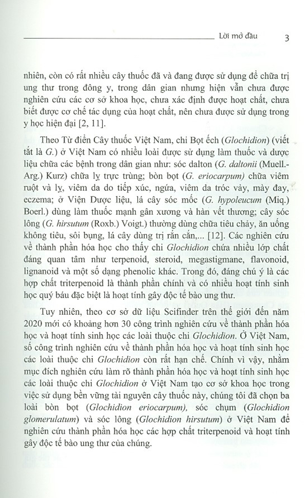 Chi Bọt Ếch (Glochidion), Hóa Học Các Hợp Chất Triterpenoid Và Hoạt Tính Gây Độc Tế Bào Ung Thu Của Ba Loài Glochidion Eriocarpum, Glochidion Glomerulatum Và Glochidion Hirsutum Ở Việt Nam