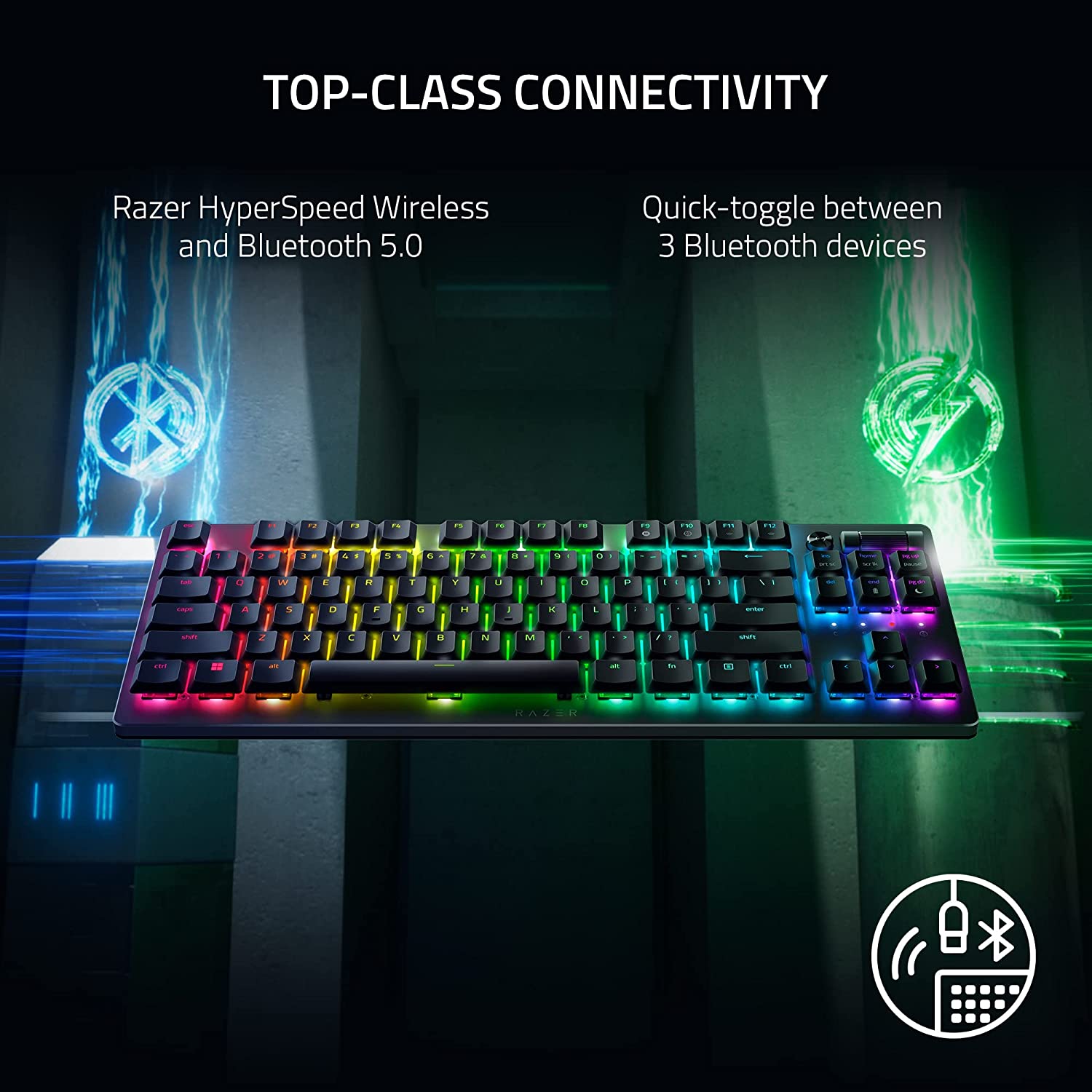 Bàn phím cơ quang học Razer DeathStalker V2 Pro/V2 Pro Tenkeyless V2 Low - Wireless Low Profile (Linear Red Switch)_Mới, hàng chính hãng