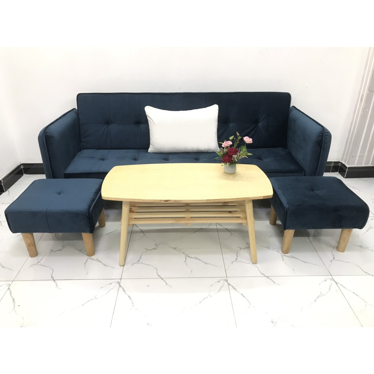 Bộ ghế sofa giường sofa bed tay vịn phòng khách sopha sivali03 salon