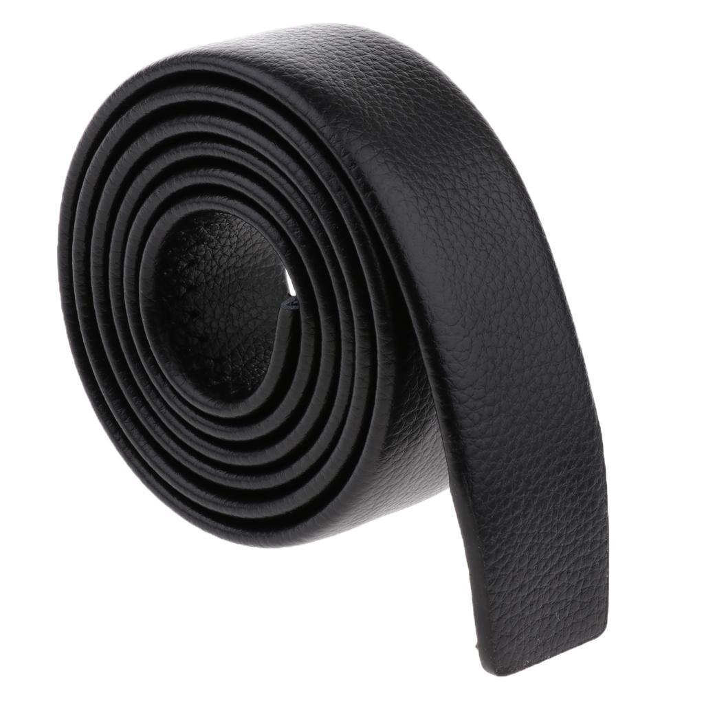 2x Fashion Waist Belt PU Leather Belt Adjustable Automatic Buckle Men Black