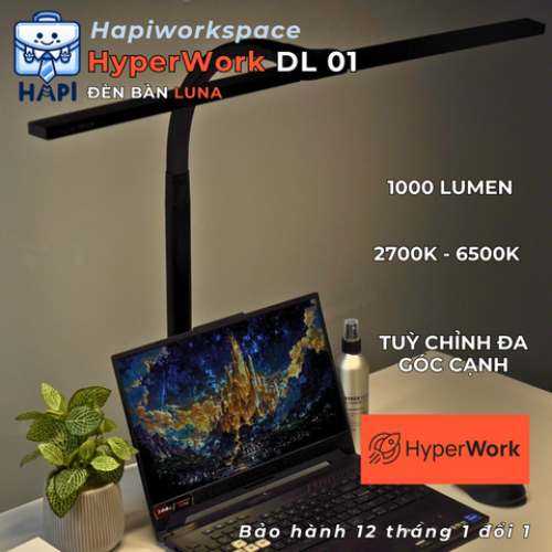 Đèn chiếu sáng kẹp bàn HyperWork Luna HPW-DL01 có núm điều khiển