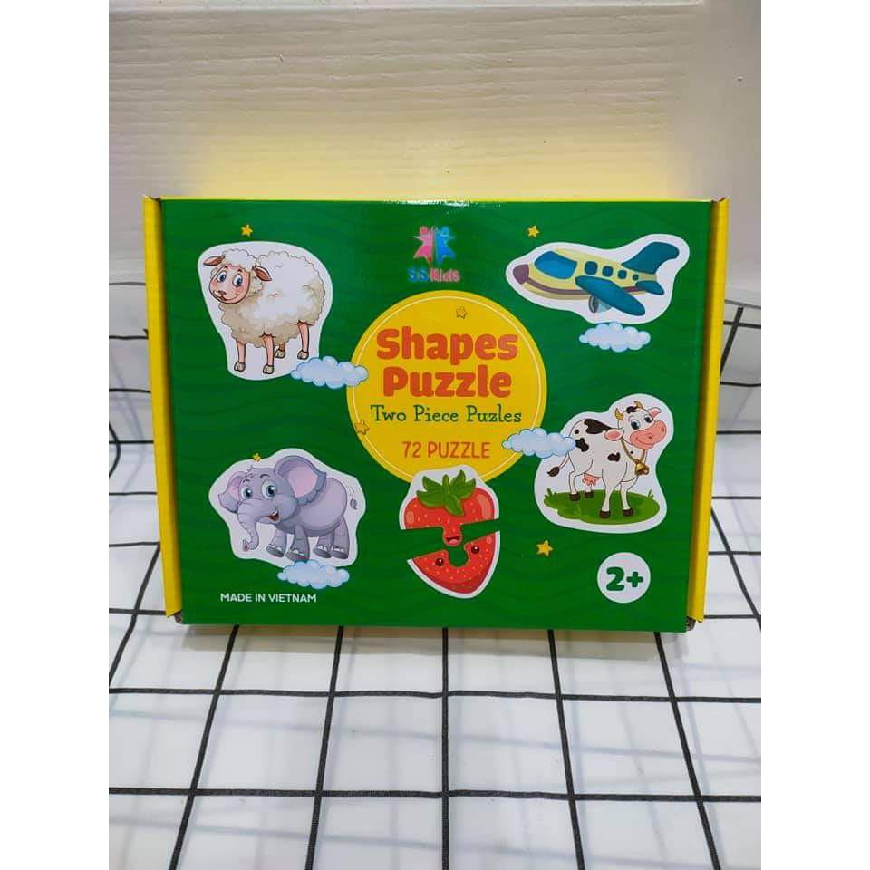 Đồ Chơi Ghép Hình 2 Mảnh Tư Duy SHAPES PUZZLE 72 PCS Hàng Việt Nam