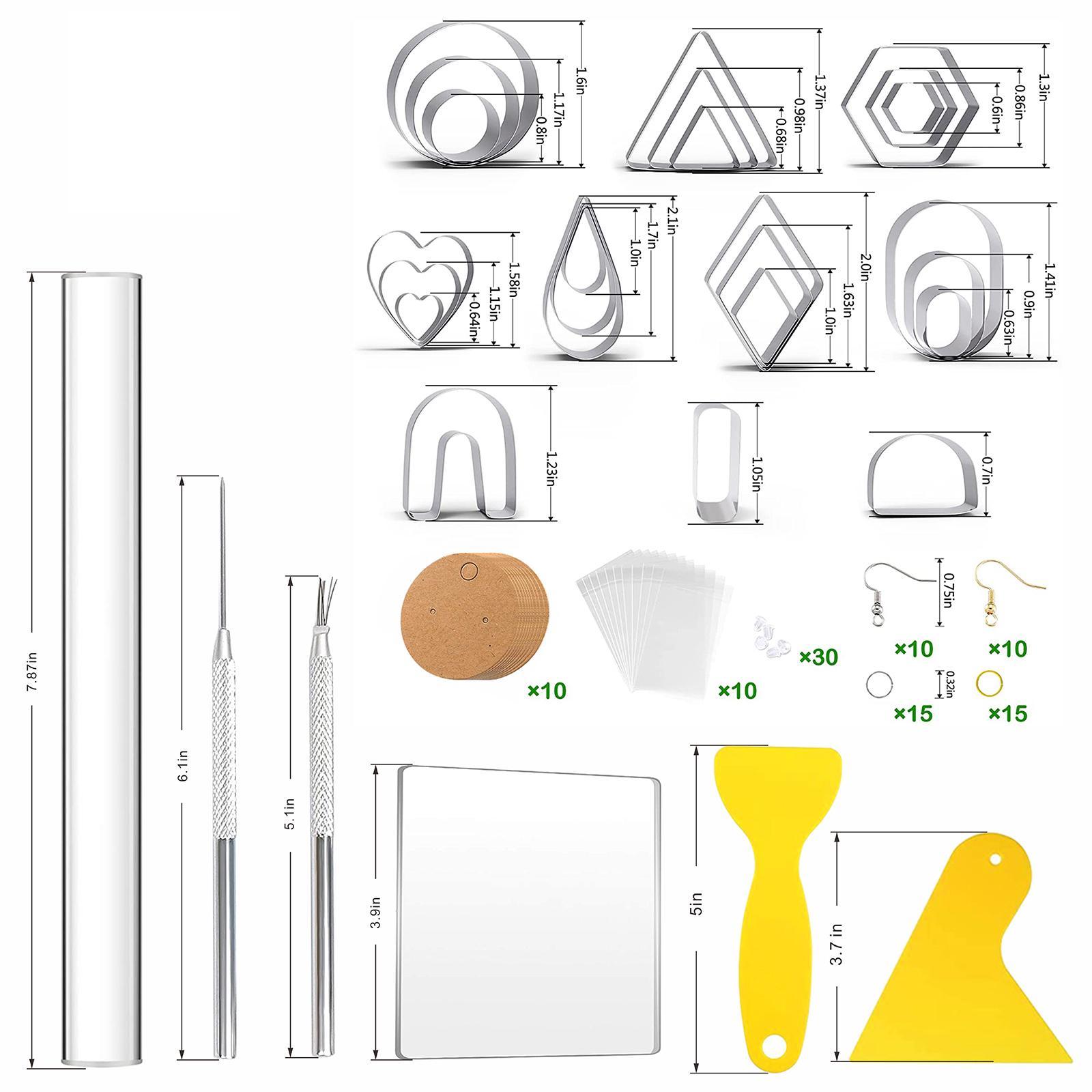 2 Set Polymer Clay Cutters Clay Earring Cutters for DIY Clay Jewelry Tools