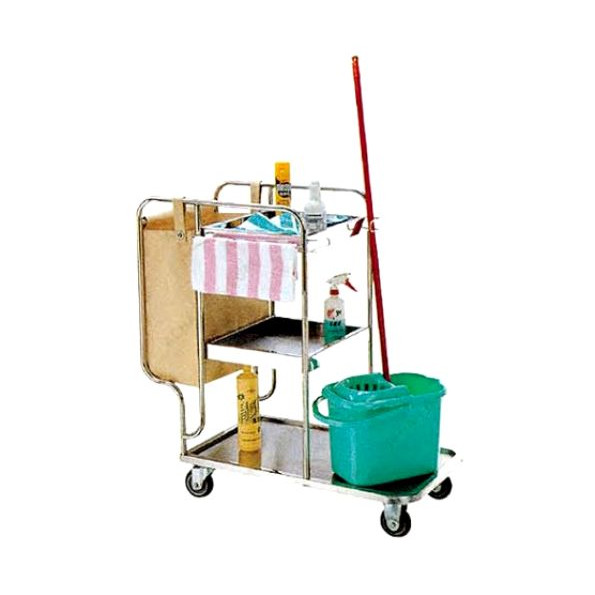Xe làm vệ sinh công nghiệp khách sạn chữ L Inox