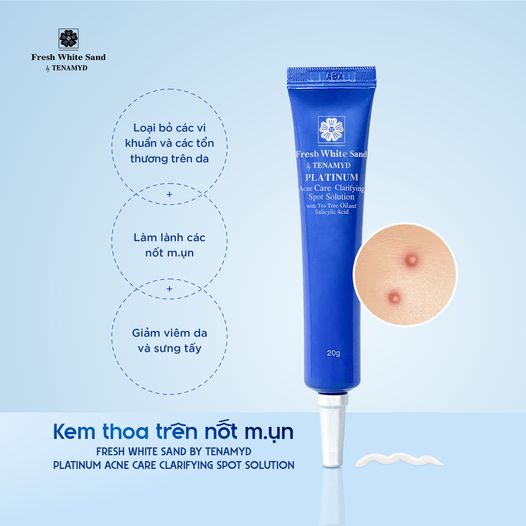 Kem thoa trên nốt mụn TENAMYD Platinum Acne Care Clarifying Spot Solution 20g