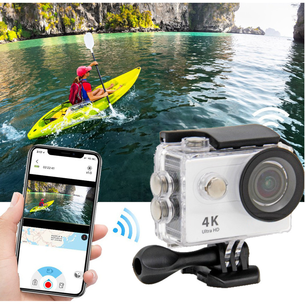 Camera Hành Trình 4K Ultra HD Wifi Kết Nối Với Điện Thoại Live Stream H9R Cao Cấp AZONE