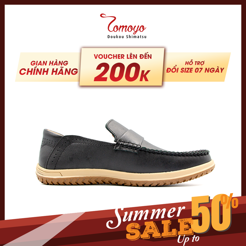 Giày Lười Nam Da Bò Thật Tomoyo TMN23001