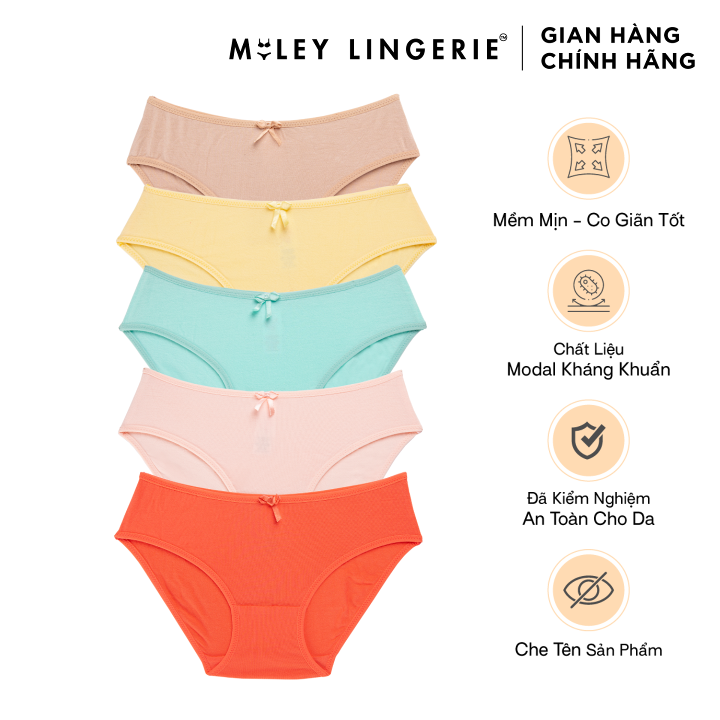 Combo 5 quần lót nữ basic Comfort Modal MILEY LINGERIE - Màu sắc ngẫu nhiên