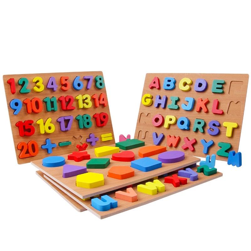 Đồ chơi gỗ bảng học bảng chữ số cho bé in Hoa Gỗ nổi, đồ chơi gỗ montessori giáo dục sớm cho bé