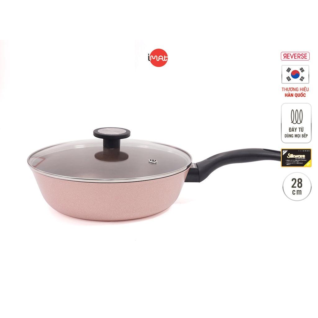 Bộ 4 nồi chảo chống dính đáy từ Reverse hồng