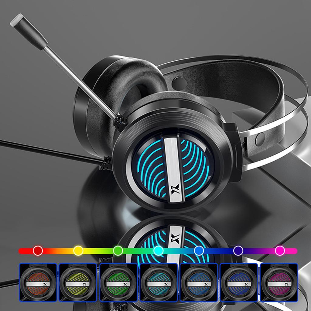 X9 USB + 3.5mm Gaming Headset with Mic 7 LED for PC Laptop black