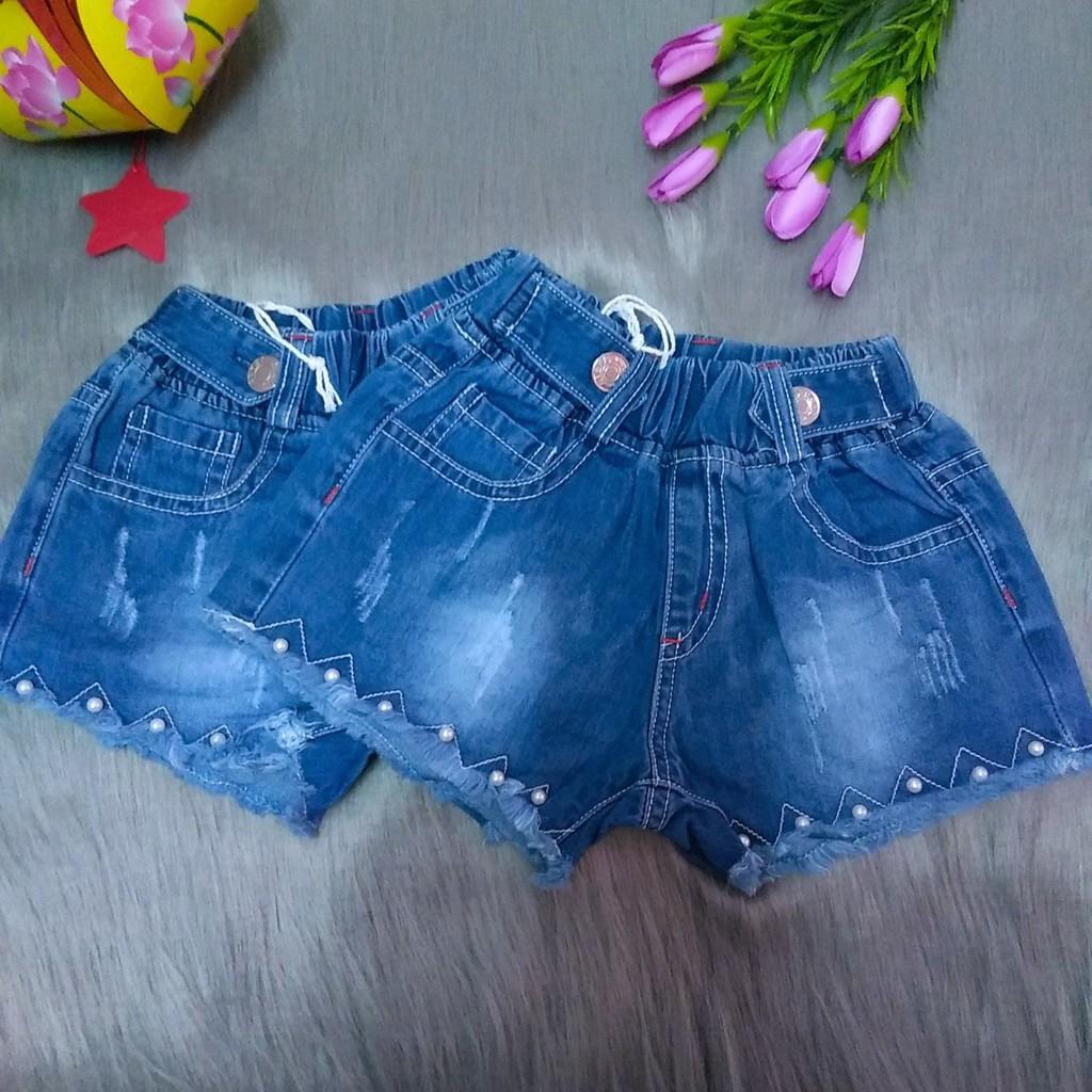 Quần Short Jean Bé Gái Đính Ngọc siêu sang