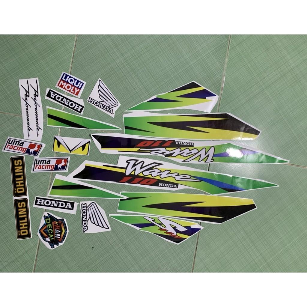 Tem wave 110 xanh đen