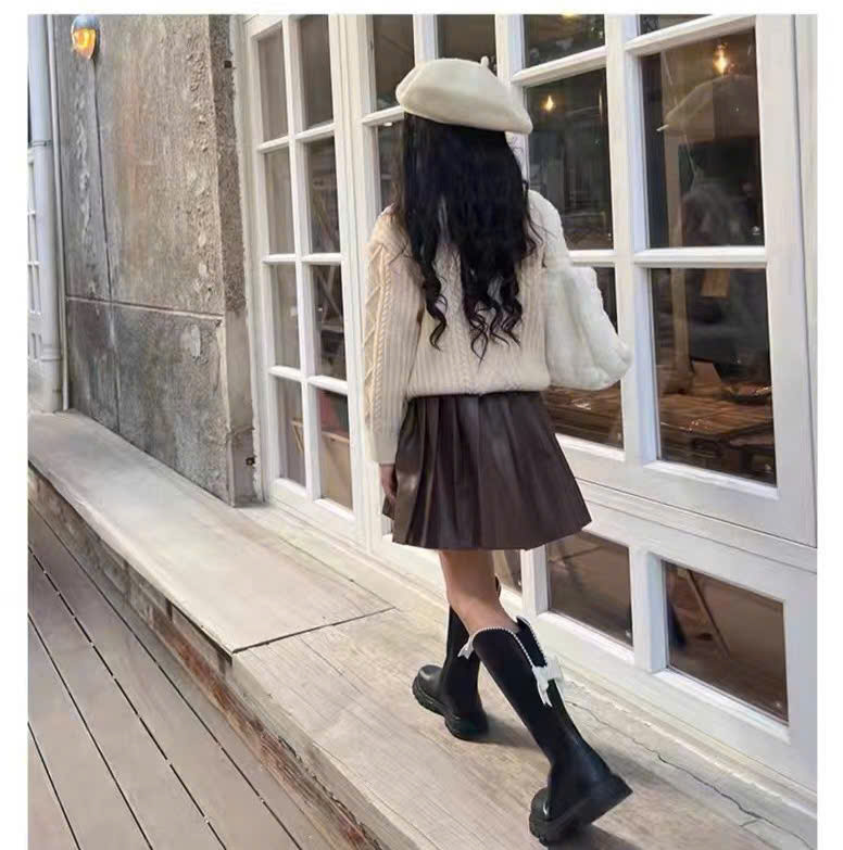 Giày bốt boots cổ cao cho bé gái bé trai phong cách Hàn Quốc đẹp diện đi chơi đi tiệc size 26-37 hàng Quảng Châu cao cấp