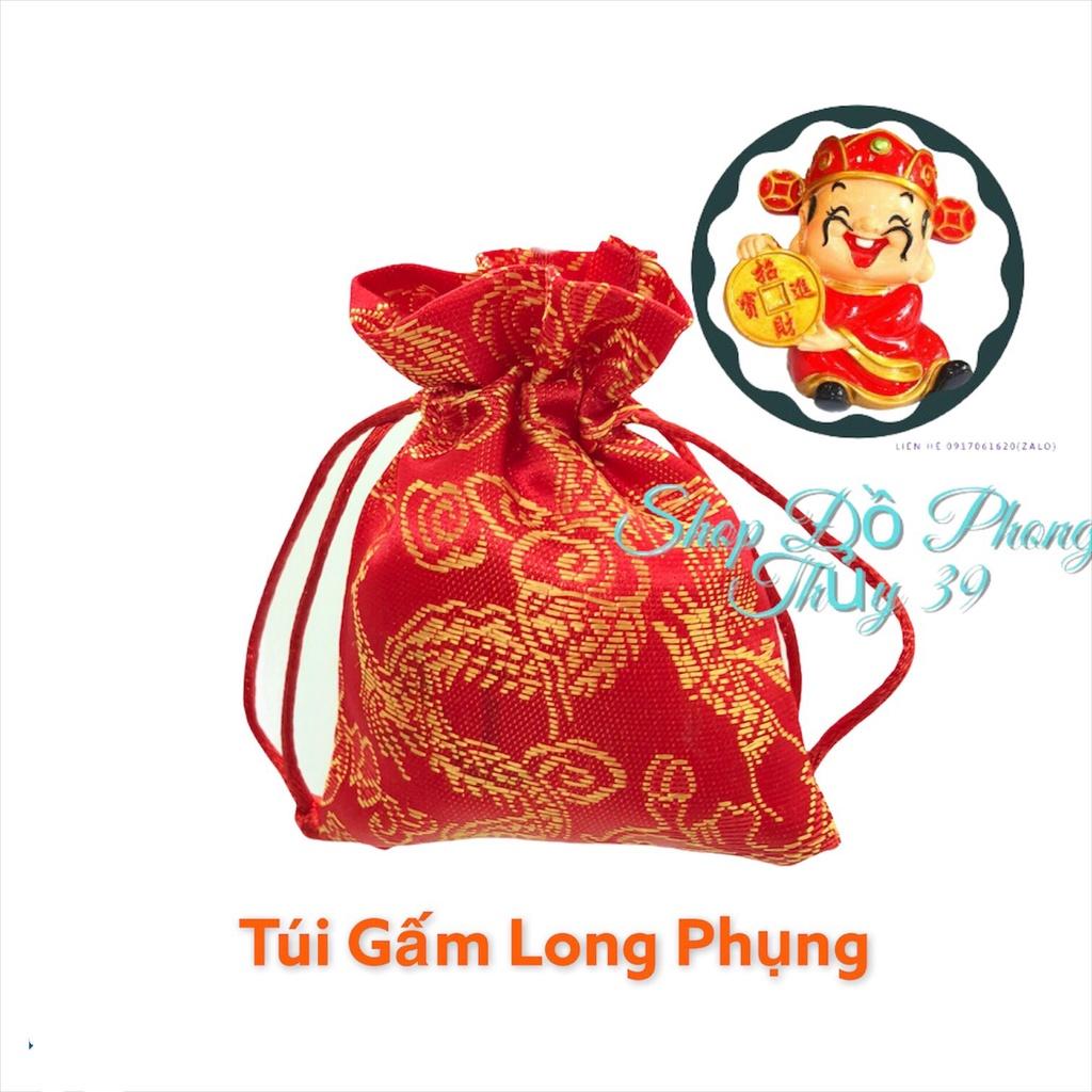 Đồng Xu Quan Âm-Cá Chép Mạ Vàng Tặng Kèm Túi Gấm Tài Lộc May Mắn