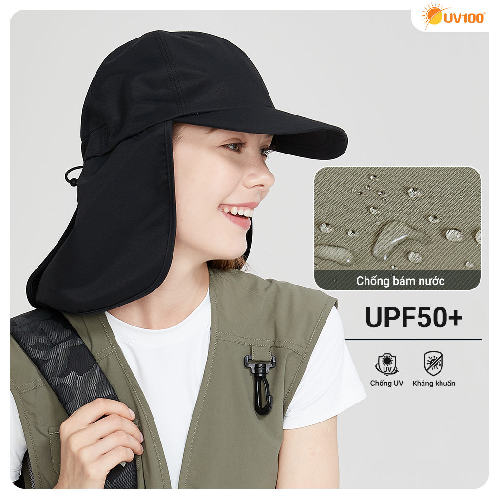 [FREESHIP] Nón chống nắng Unisex UPF50+ UV100 ME23318 - Bảo vệ gáy, vải chống bám nước