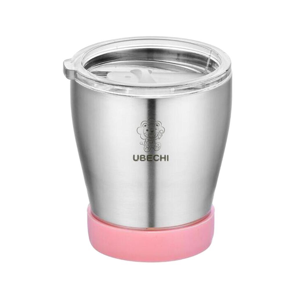 2Pcs Stainless Steel Water Coffee Tea Cup Juice Mug Bar Kitchen Pink Green