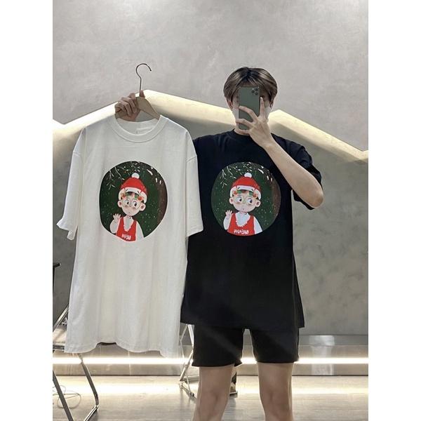 Áo thun đôi áo noel cotton 2 chiều trắng đen