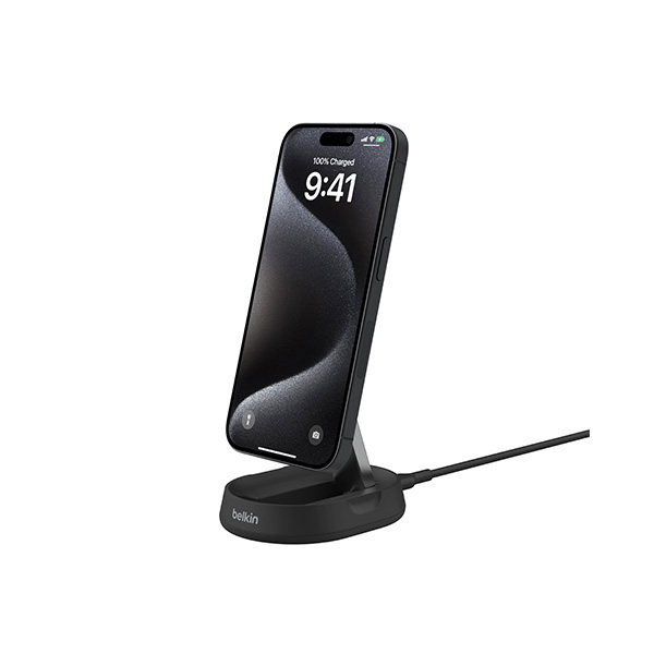 Đế sạc không dây Belkin Qi2 BoostCharge Universal 15W, điều chỉnh linh hoạt đứng nằm, không kèm sạc - hàng chính hãng