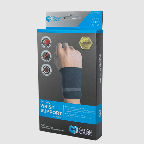 Đai đeo hỗ trợ bảo vệ cổ tay Grace Care WD320, thành phần có sợi than tre, nano red cao cấp
