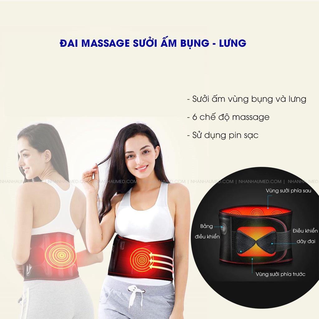 Đai Cột Sống Massage Sưởi Ấm, Giảm Đau Cột Sống, Giảm Mỡ Bụng Cao Cấp, TẶNG Kèm Túi Ngãi Cứu