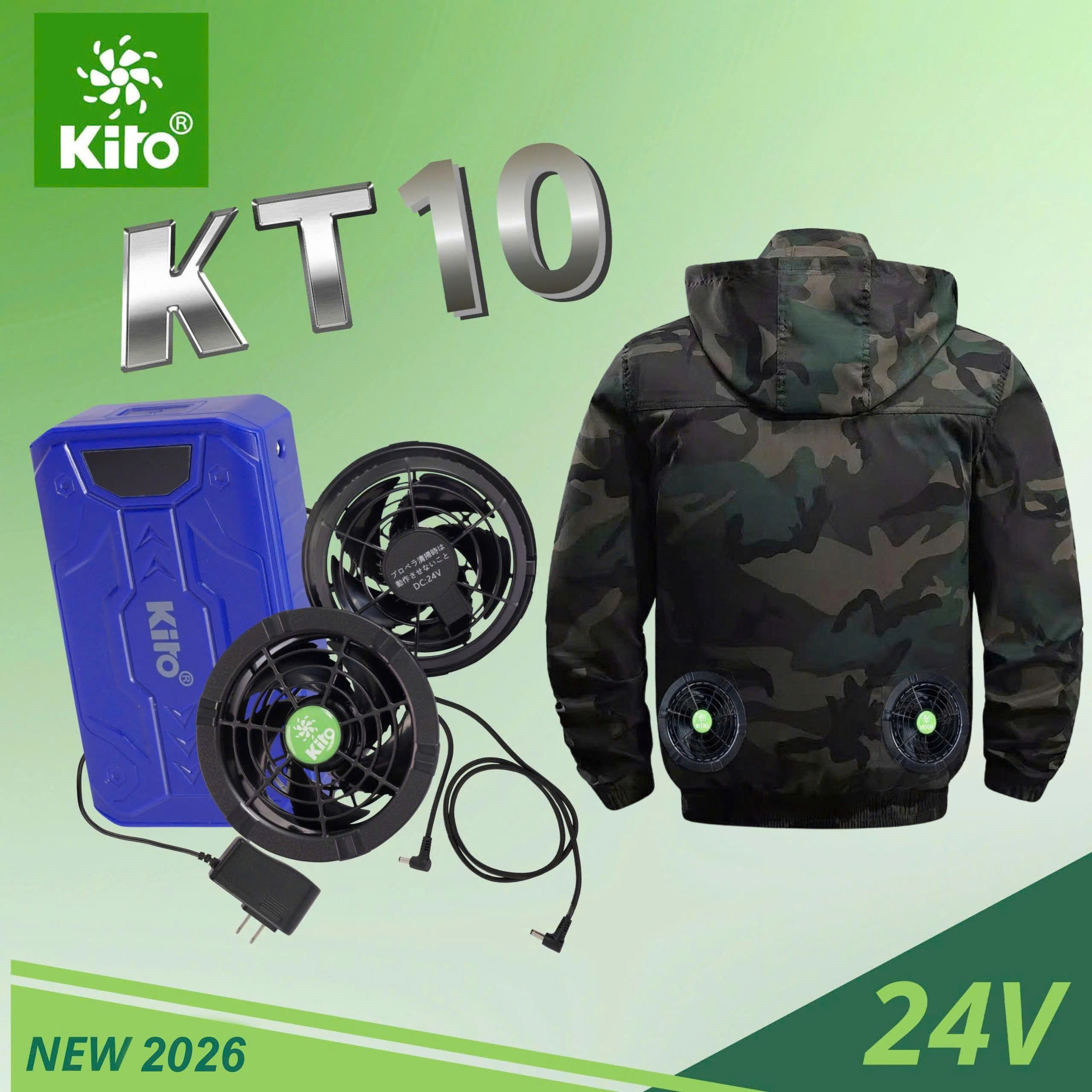 Bộ áo điều hòa KITO NEWPRO KT10 thế hệ mới nhất 2026 quạt 24V siêu bên ,chống chai ,chống phồng