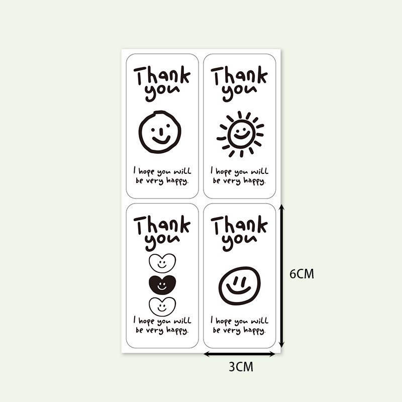 TD71_Tem dán chữ _ STICKER &quot; Thank you&quot; &lt;&lt; SIZE 3X6CM, 100 TEM/XAP