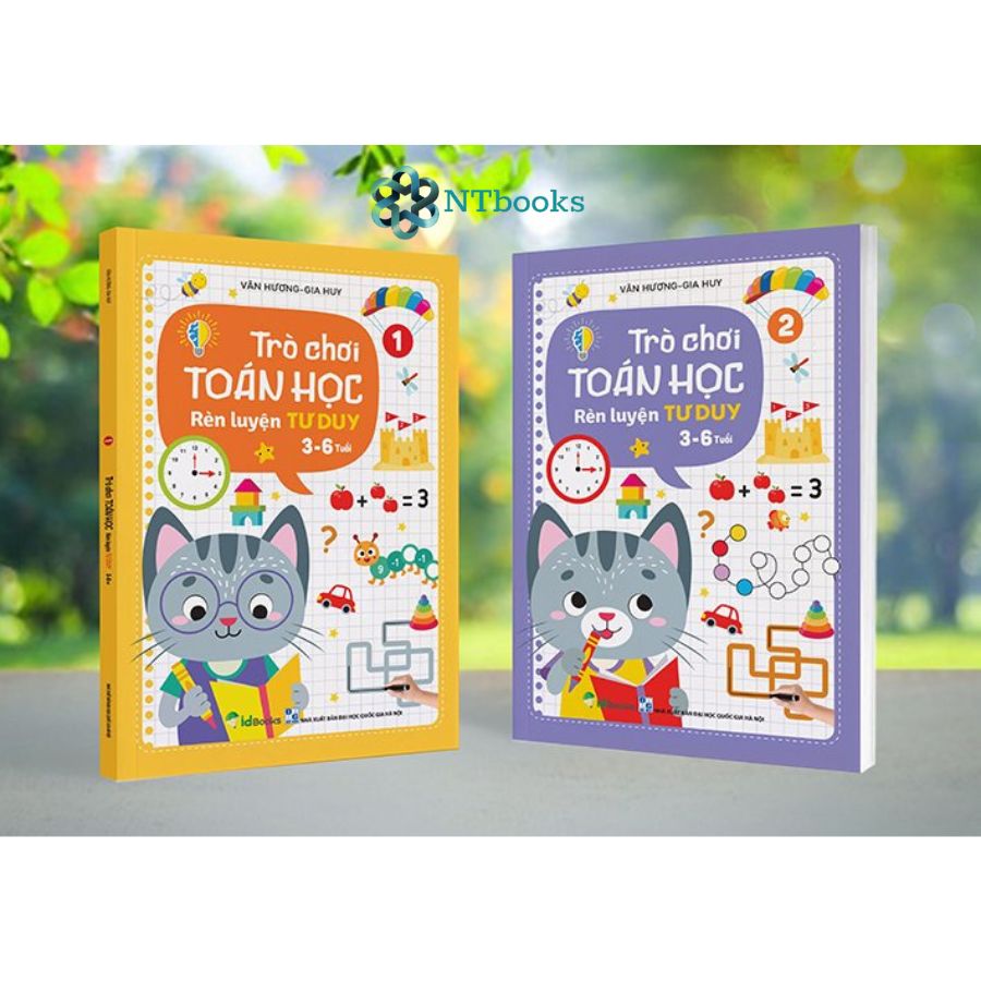 Combo 2 cuốn Trò Chơi Toán Học Rèn Luyện Tư Duy 3-6 Tuổi Quyển 1 + Quyển 2