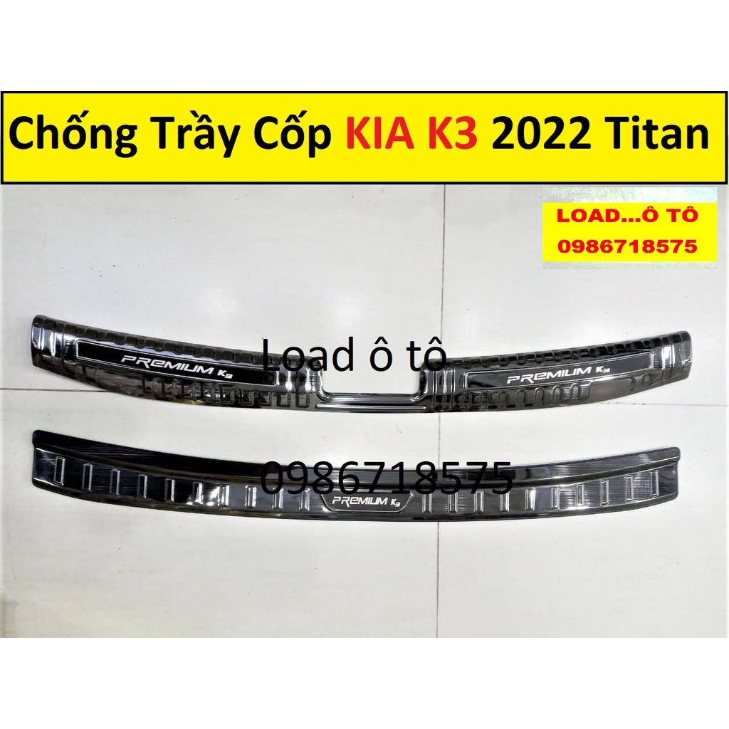 Chống Trầy Cốp, Ốp Bậc Cốp Xe KIA K3 2022-23 Mẫu Titan Cao Cấp, Chữ Bóng Đẹp