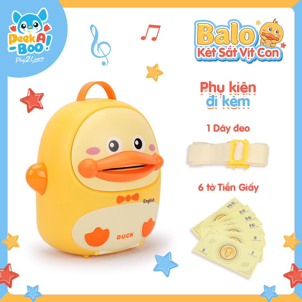 Đồ Chơi PEEK A BOO Đồ Chơi Balo Két Sắt Vịt Con Cho Bé-Vàng PAB023Y