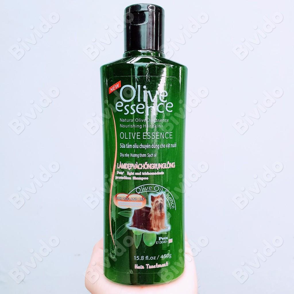 Sữa tắm Olive Essence cho chó mèo mượt lông ngừa nấm chai 450ml - Bivido