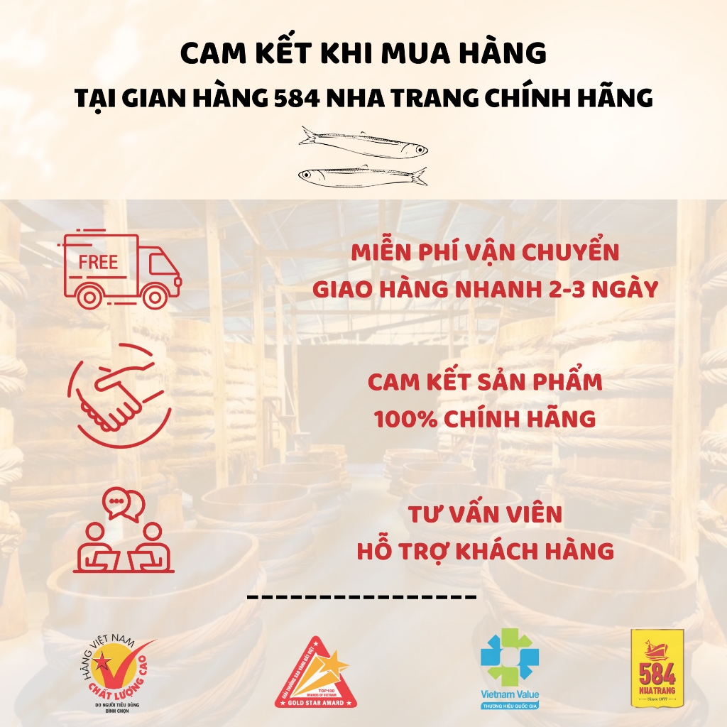 Thùng 6 chai Nước mắm Nhỉ Cá cơm - 584 Nha Trang - Loại 40 độ đạm - Chai thủy tinh 500ml, Date luôn mới