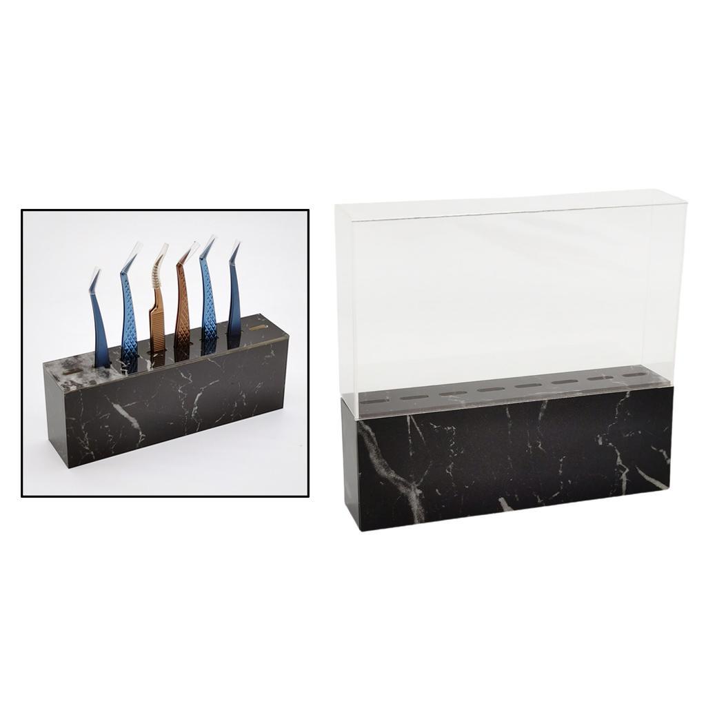 Eyelash Grafting Tweezers Acrylic Display Stand Holder Organizer White