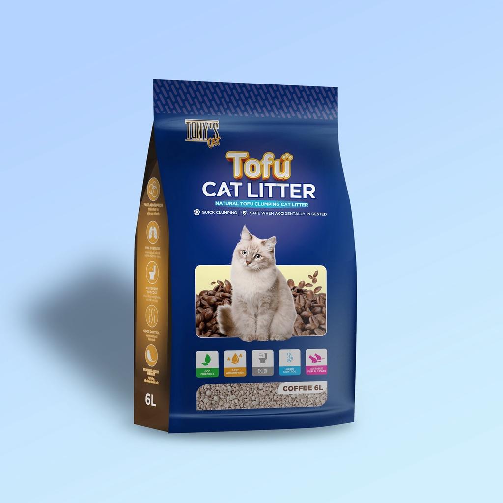 Cát Vệ Sinh Đậu Nành Hữu Cơ 6L Cho Mèo Tony's Cat - Natural Tofu Clumping Cat Litter 6L khử mùi tối đa (phù hợp cho cả máy dọn tự động)