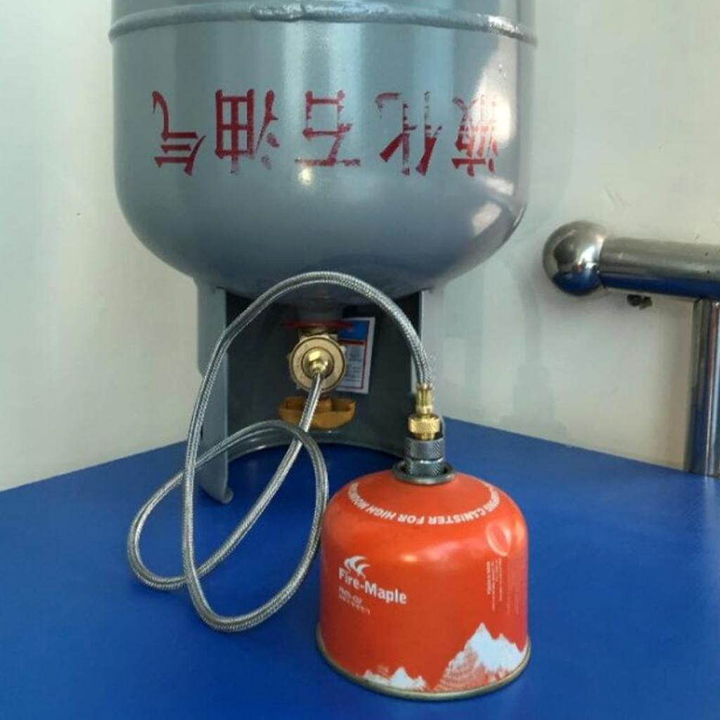 Camping Stove Use Burner Gas Propane Refill Adapter Flat Tank Coupler 102cm