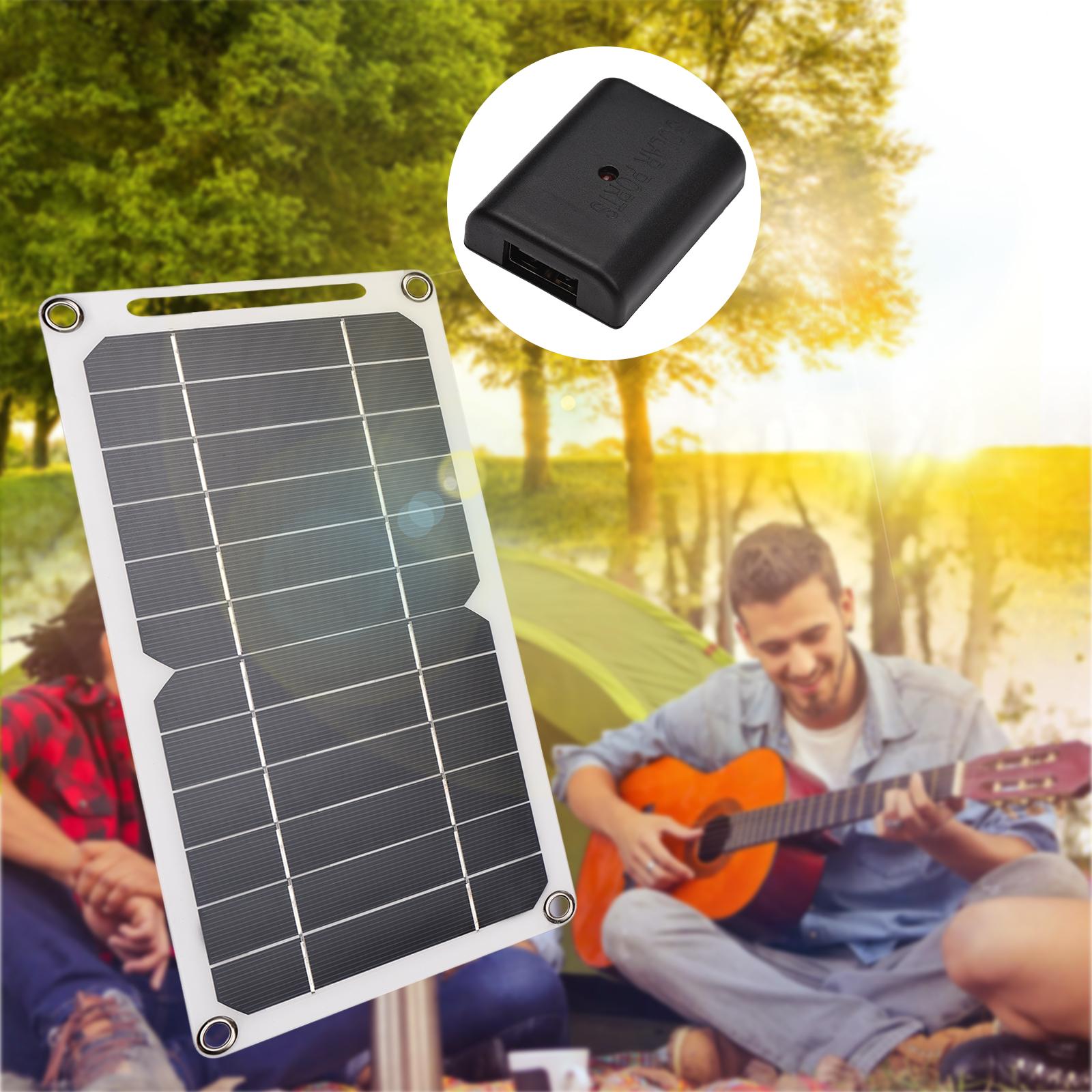 6W 5V Solar Panel with USB Port 2PCS Carabiner Monocrystalline Silicon Solar Cell for Outdoor Camping Climbing Hiking