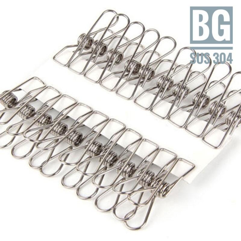 SET 20 Kẹp Inox Phơi Đồ, Kẹp Treo Đồ Đa Năng, Kẹp quần áo