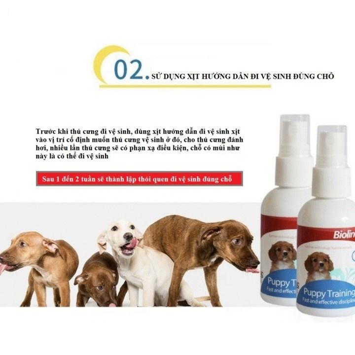 Chai xịt hướng dẫn chó mèo đi vệ sinh đúng chỗ Bioline Puppy Training - 50ml