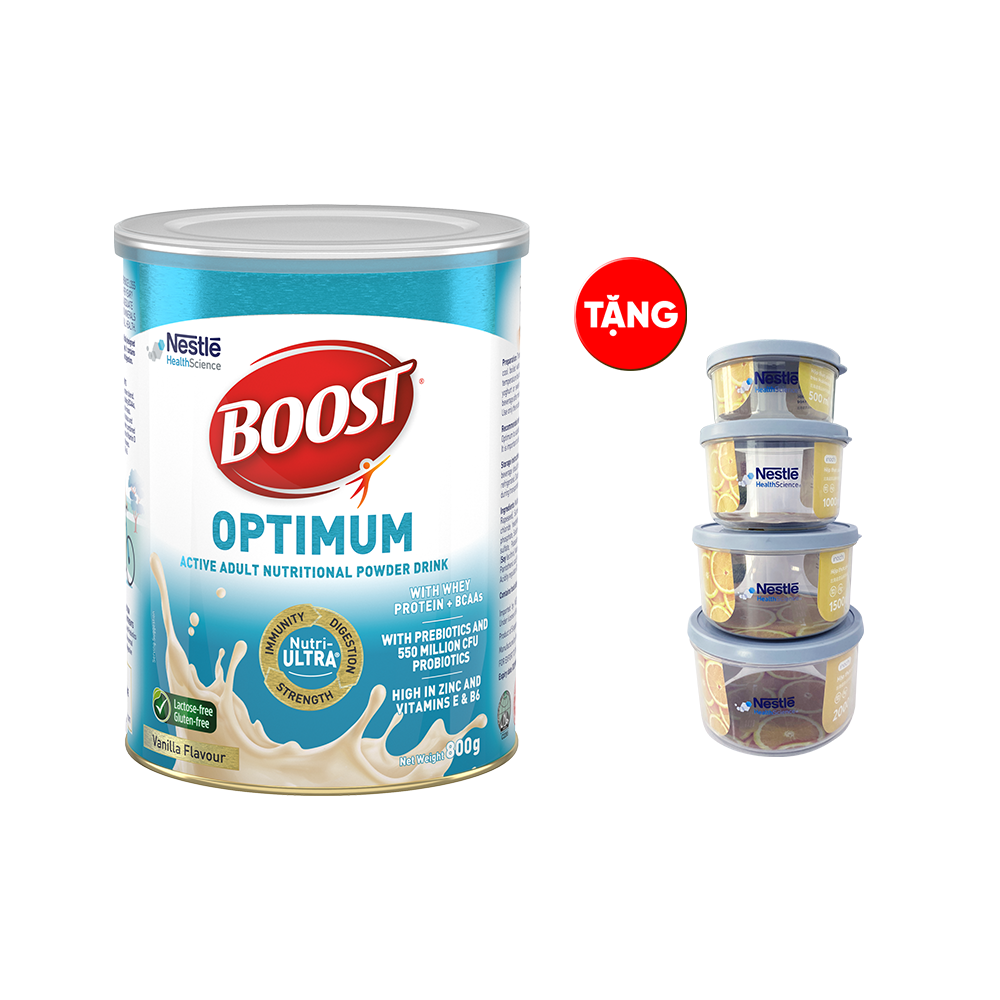 [Mẫu mới] Sản phẩm dinh dưỡng y học Nestlé Boost Optimum bổ sung dinh dưỡng cho người lớn 800g - Tặng hộp đựng gia dụng [CRM]