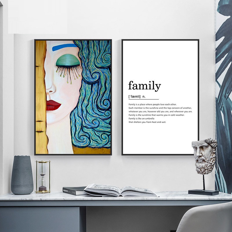 Combo Tranh treo tường gia đình vải canvas in 3D trang trí nghệ thuật hiện đại sang trọng