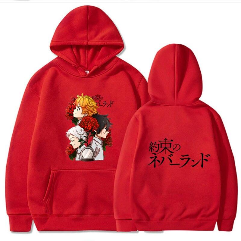 Áo Hoodie Tay Dài Dáng Rộng In Hình Anime The Promised Neverland 2021 Kiểu Hip Hop Uniex