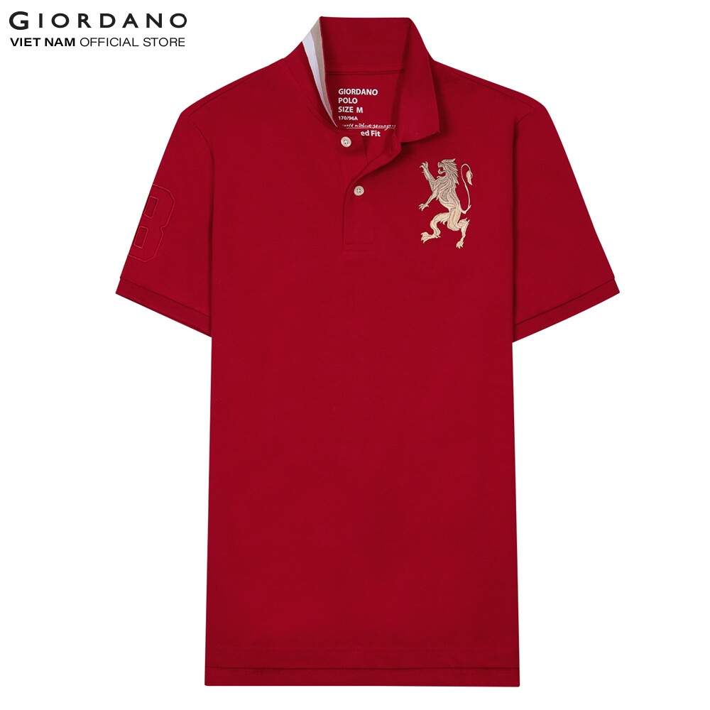 Áo Polo Nam Sư Tử 3D Lion Giordano 01012222 - 16-Đỏ - L