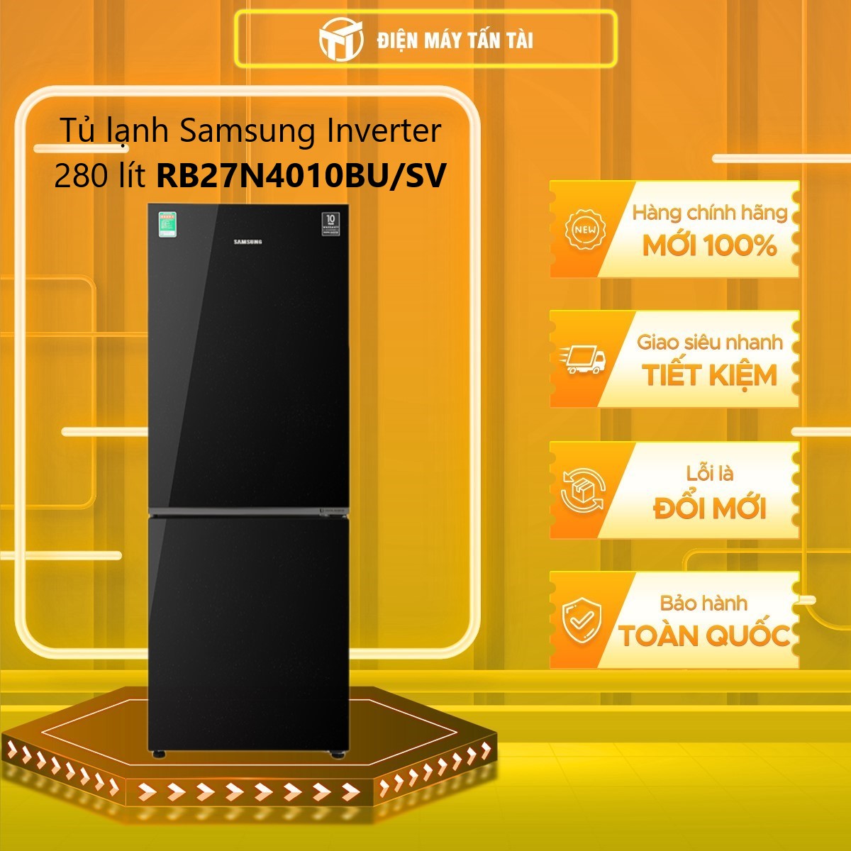 Tủ lạnh Samsung Inverter 280 lít RB27N4010BU/SV - Chỉ Giao tại HCM