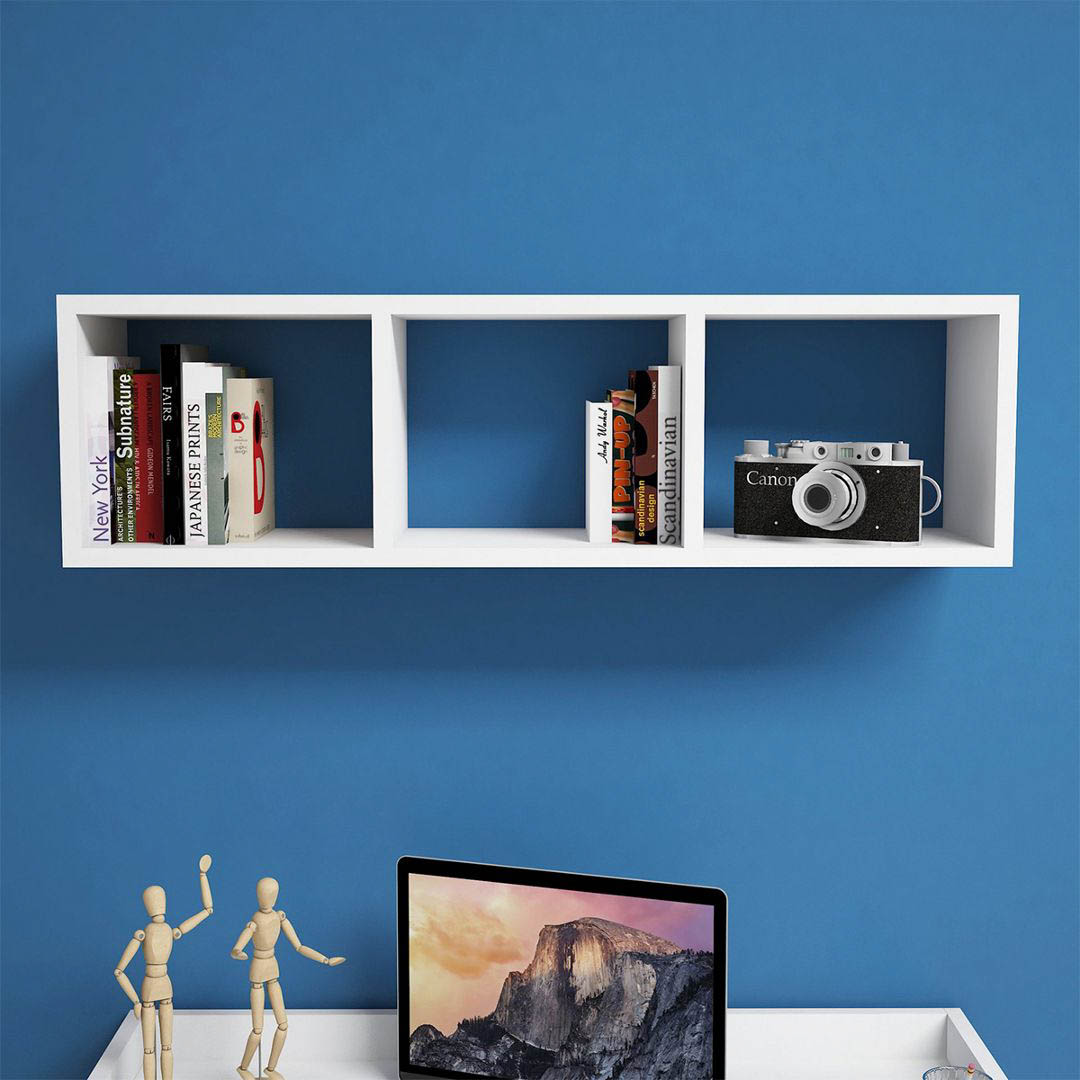 Kệ sách treo tường gỗ công nghiệp hiện đại SMLIFE Wetivity